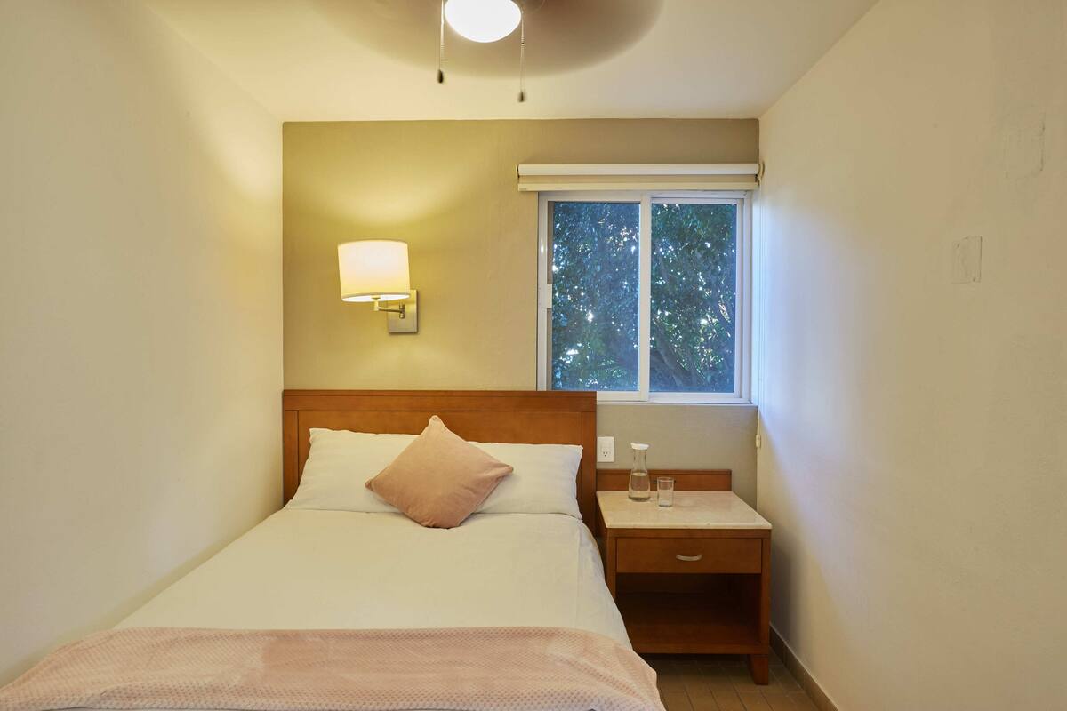 Desk, laptop workspace, iron/ironing board (on request), WiFi (free)