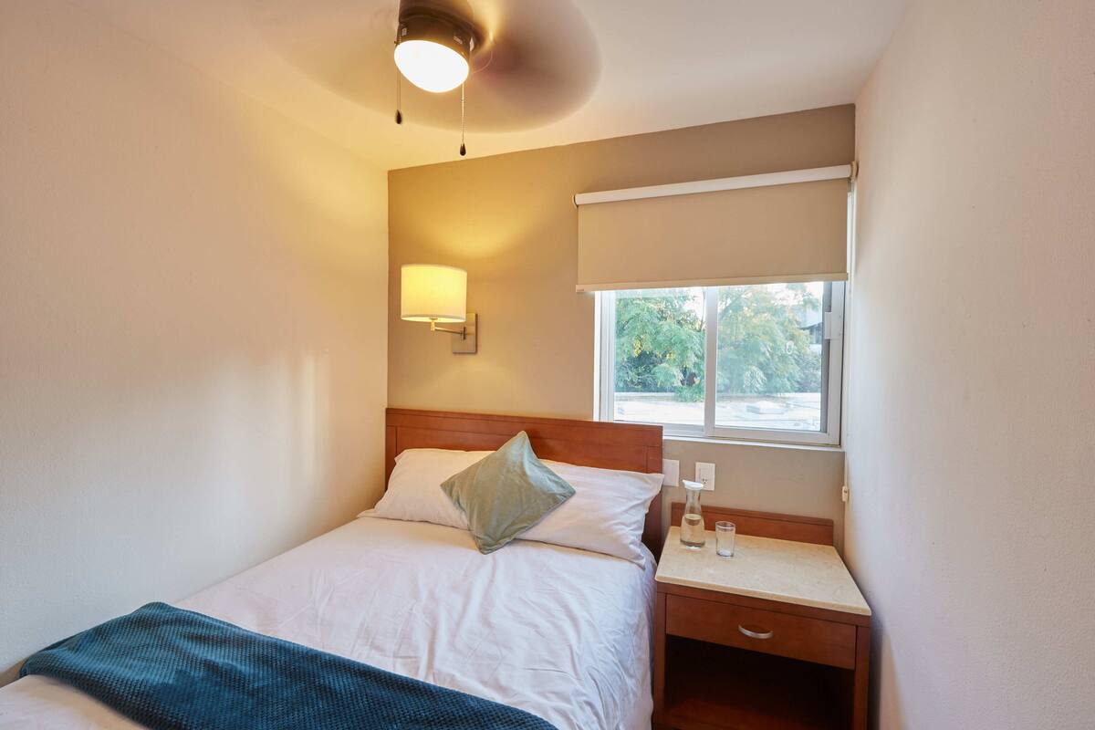 Desk, laptop workspace, iron/ironing board (on request), WiFi (free)
