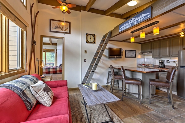 Keystone Vacation Rental | 1BR | 1BA | 415 Sq Ft | Stairs Required