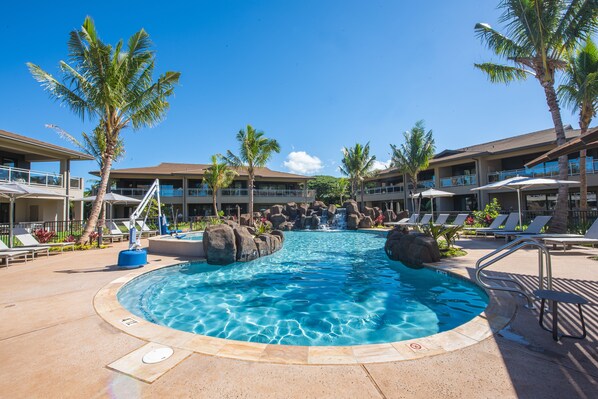 Outdoor pool, a heated pool