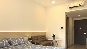 Luksusstudio, 1 queensize-seng, røyk, byutsikt