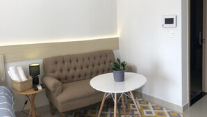 Luksusstudio, 1 queensize-seng, røyk, byutsikt