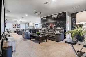 TV, video games, DVD player, table football