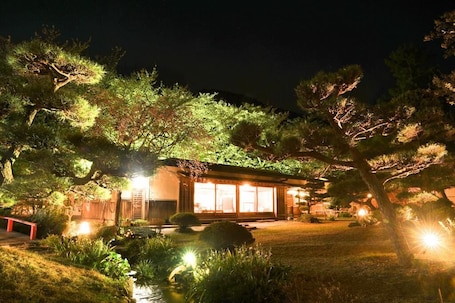 Front of property - evening/night. Oukai Villa