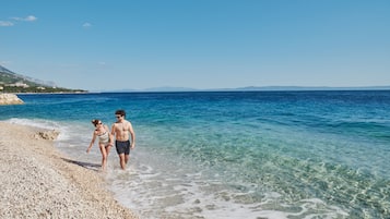On the beach, white sand