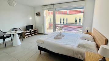 Comfort studio | Geluiddichte muren, babybedden (toeslag), extra bedden (toeslag)