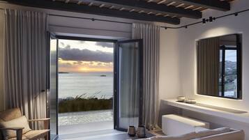 Suite, eigener Pool, Meerblick (Kalesma Suite) | Wohnzimmer | Smart-TV