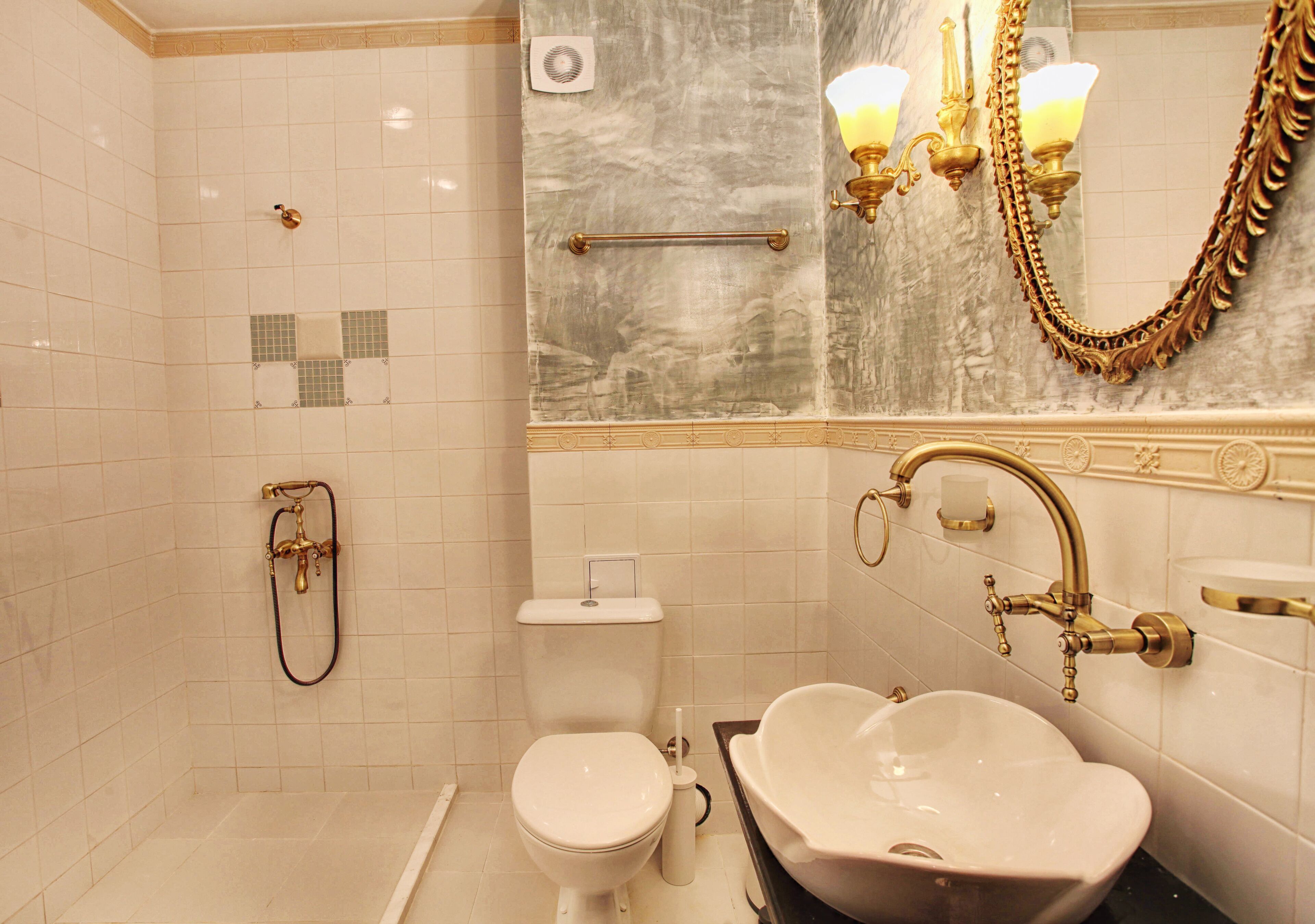 superior quadruple room | bathroom | shower, designer toiletries, hair dryer, slippers