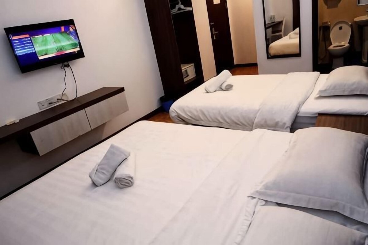 Blackout drapes, iron/ironing board (on request), WiFi (free)