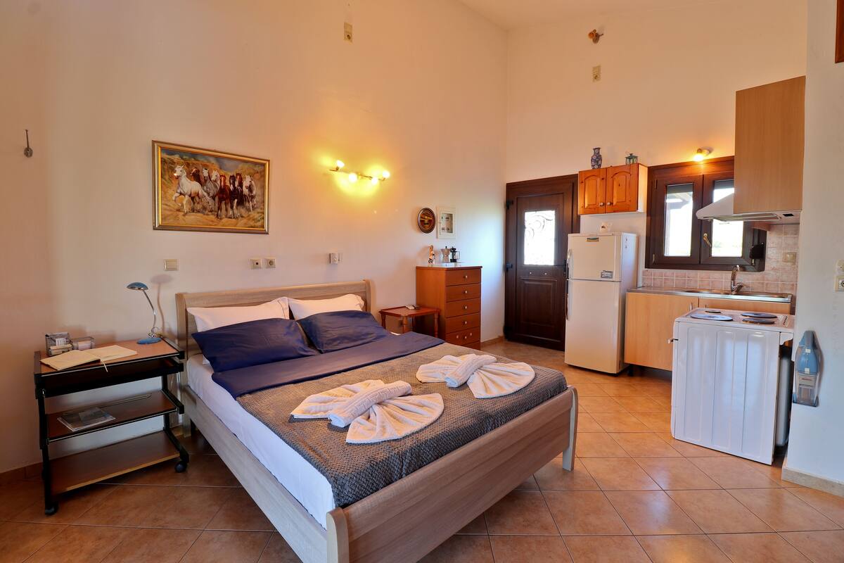 Studio (1st floor) | Hypo-allergenic bedding available, desk, iron/ironing board, WiFi (free)
