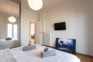 2 makuuhuonetta, silitysrauta/-lauta, ilmainen Wi-Fi, vuodevaatteet