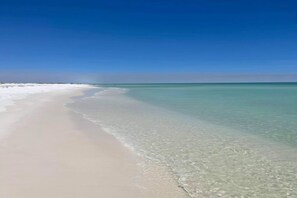 Beach nearby, sun loungers