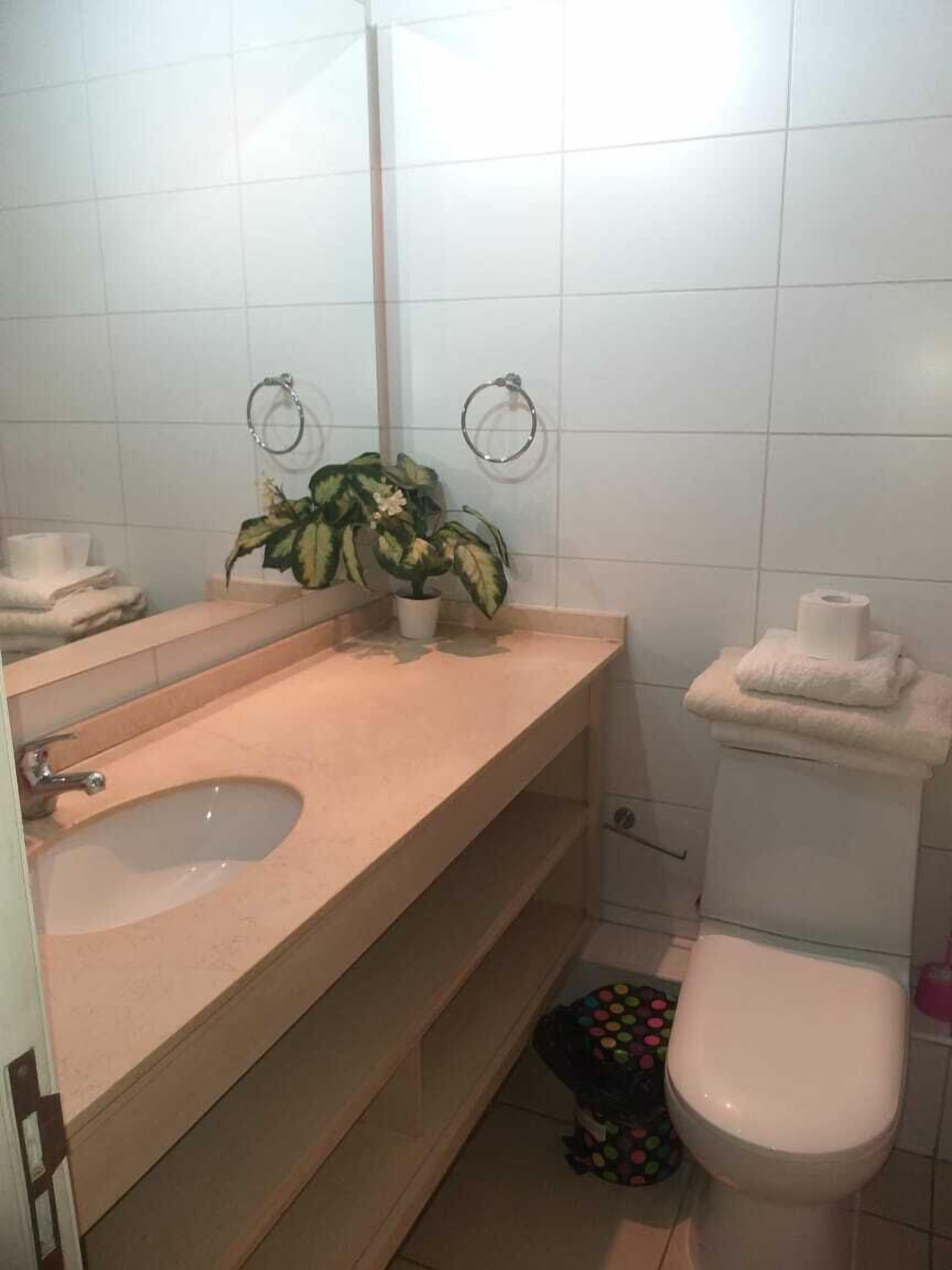 Basic Apartment | Bathroom | Separate tub and shower, towels, soap, shampoo