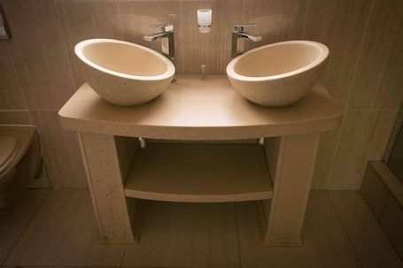 Executive Double Room, 1 Double Bed, Private Bathroom | Bathroom sink. Ein Gedi Premier Lodge