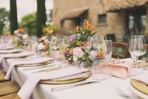 Outdoor banquet area
