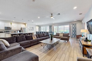 TV, table football - Dog-friendly corner lot home with private pool, theater room, and resort access (Davenport)