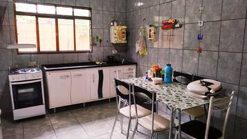 Fridge, microwave, oven, toaster