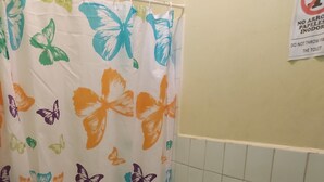 Ducha, toallas, jabón, papel higiénico