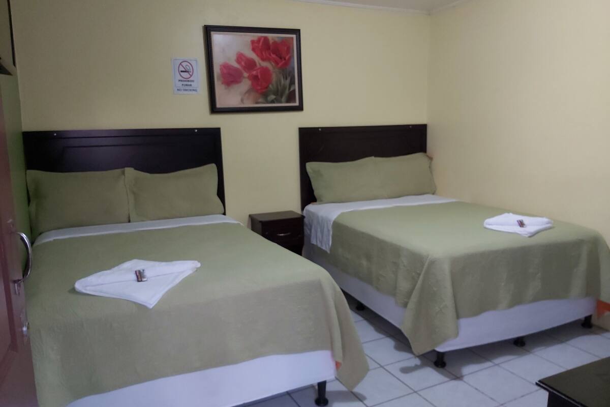 Double Room, 2 Double Beds | WiFi (free), bed sheets