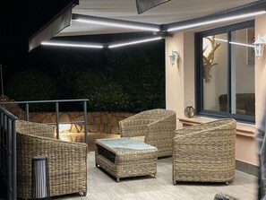 Terrace/patio - Air-conditioned villa with pool, SEA and MOUNTAIN views, BEACH access at 600M (Sainte-Lucie de Porto-Vecchio)