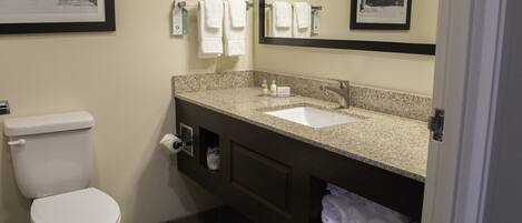 A bathroom with a toilet, sink, and towel rack.