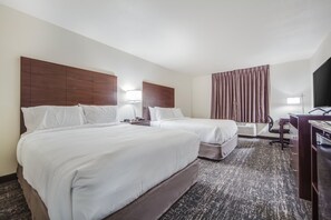 Camas com colchões pillow-top, cofres nos quartos, escrivaninha