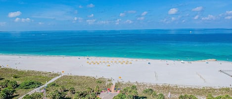 On the beach, beach towels