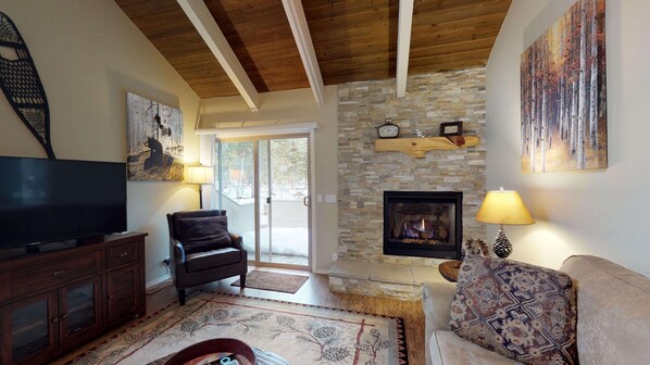 TV, fireplace, DVD player