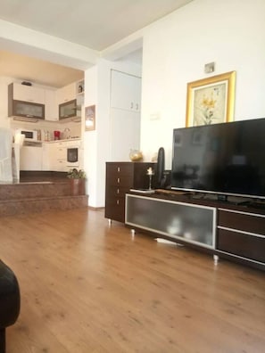 Télévision, cheminée, chaßne hi-fi