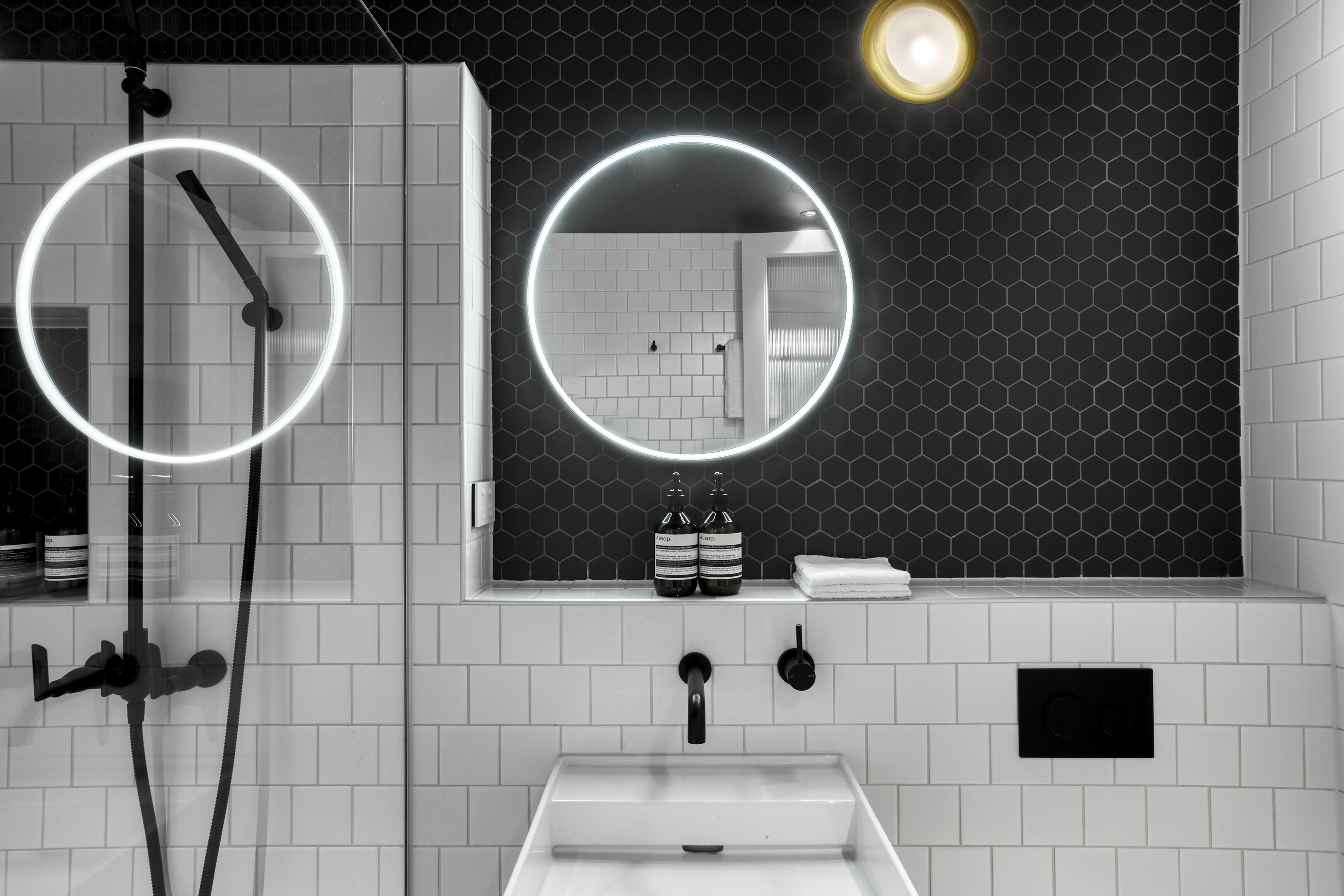 cottage | bathroom | shower, rainfall showerhead, designer toiletries, hair dryer