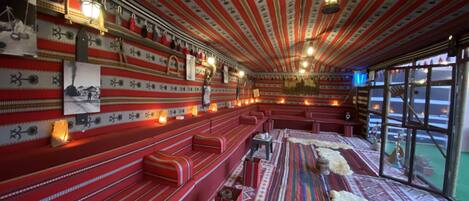 Outdoor banquet area