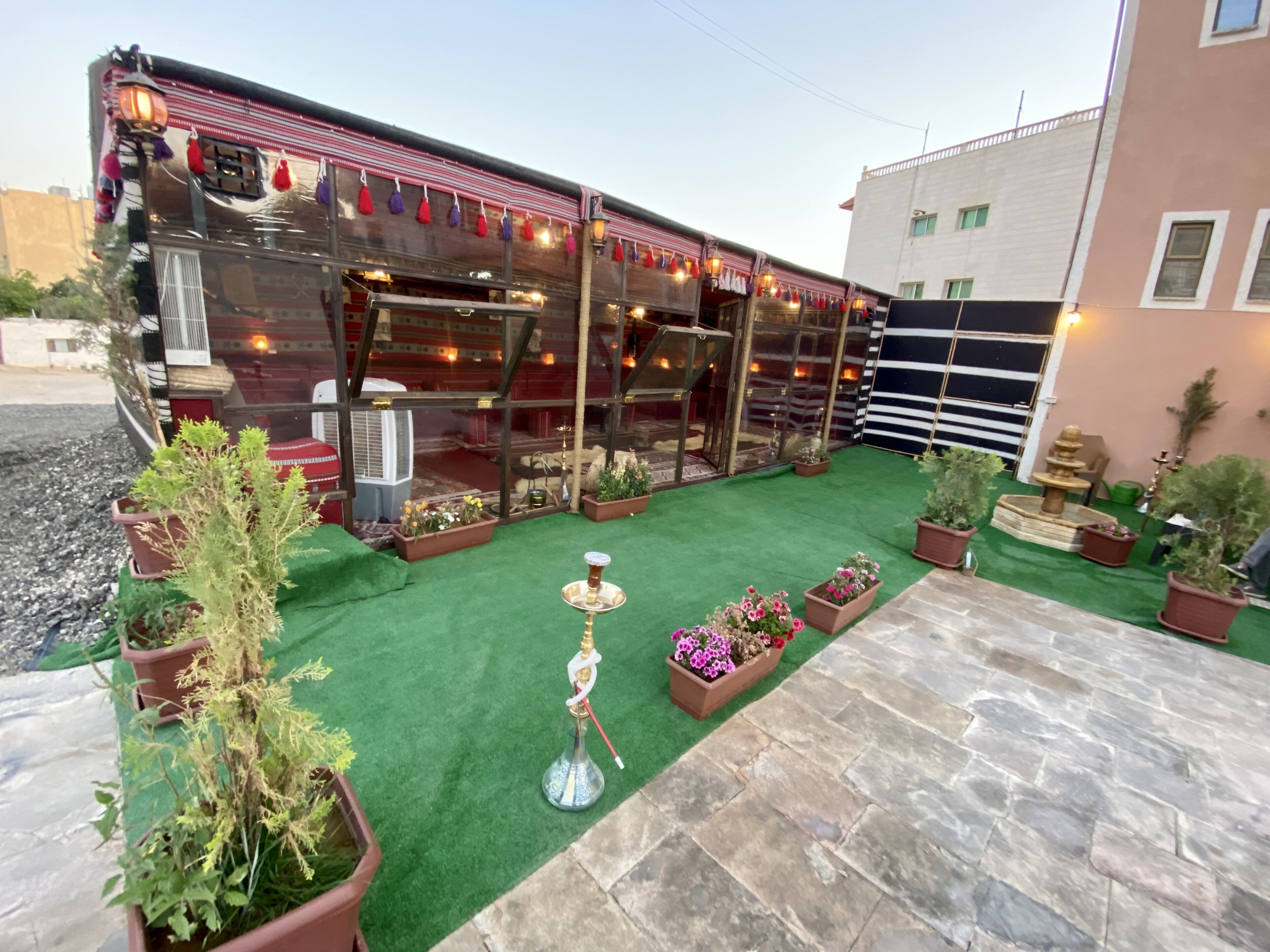 outdoor banquet area