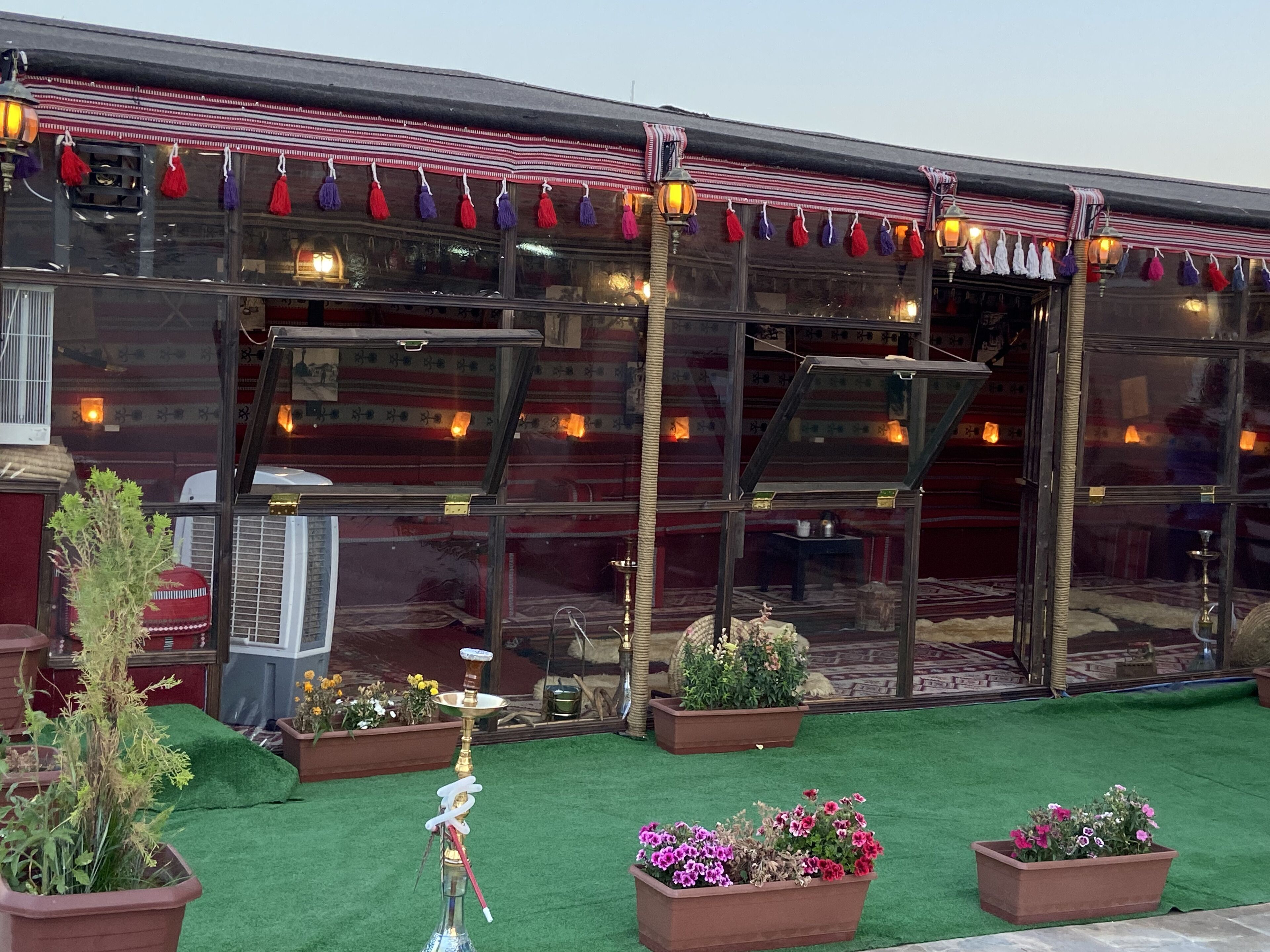 outdoor banquet area