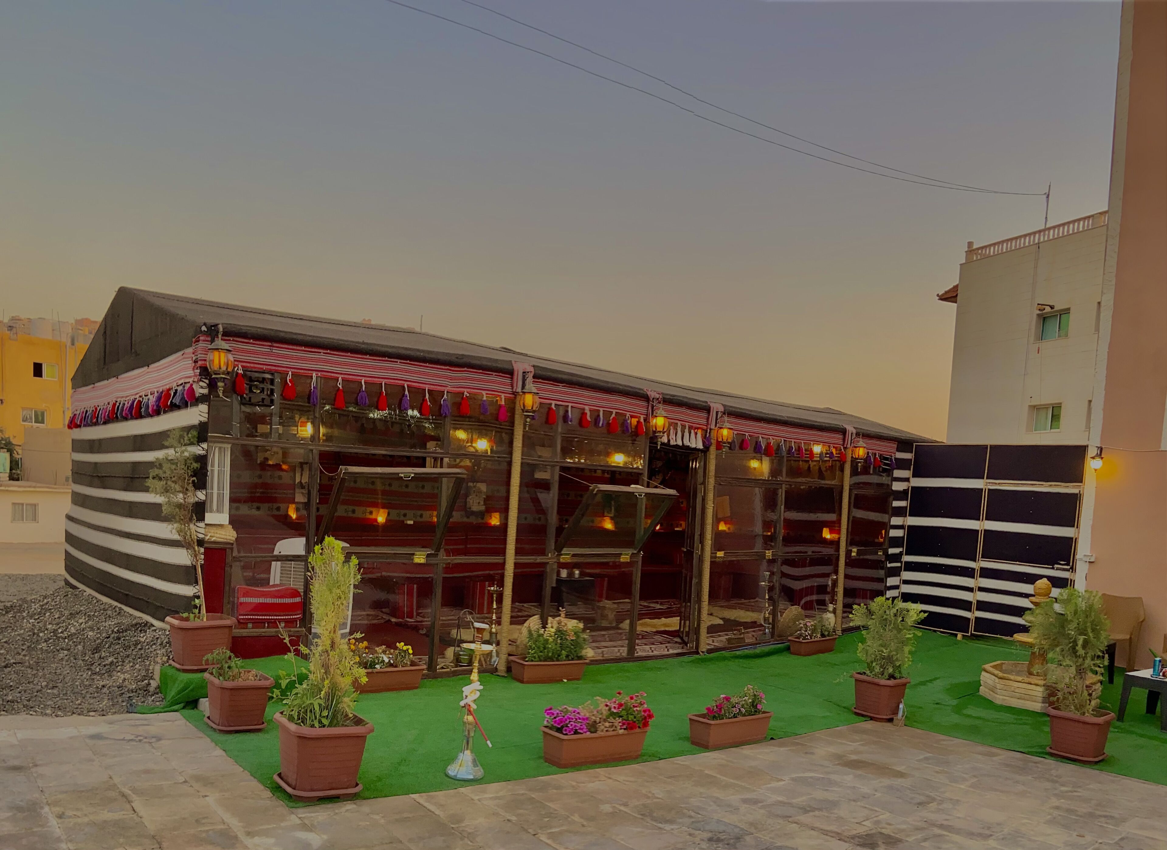 outdoor banquet area