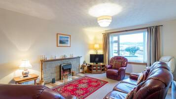 House | Living room | TV, fireplace