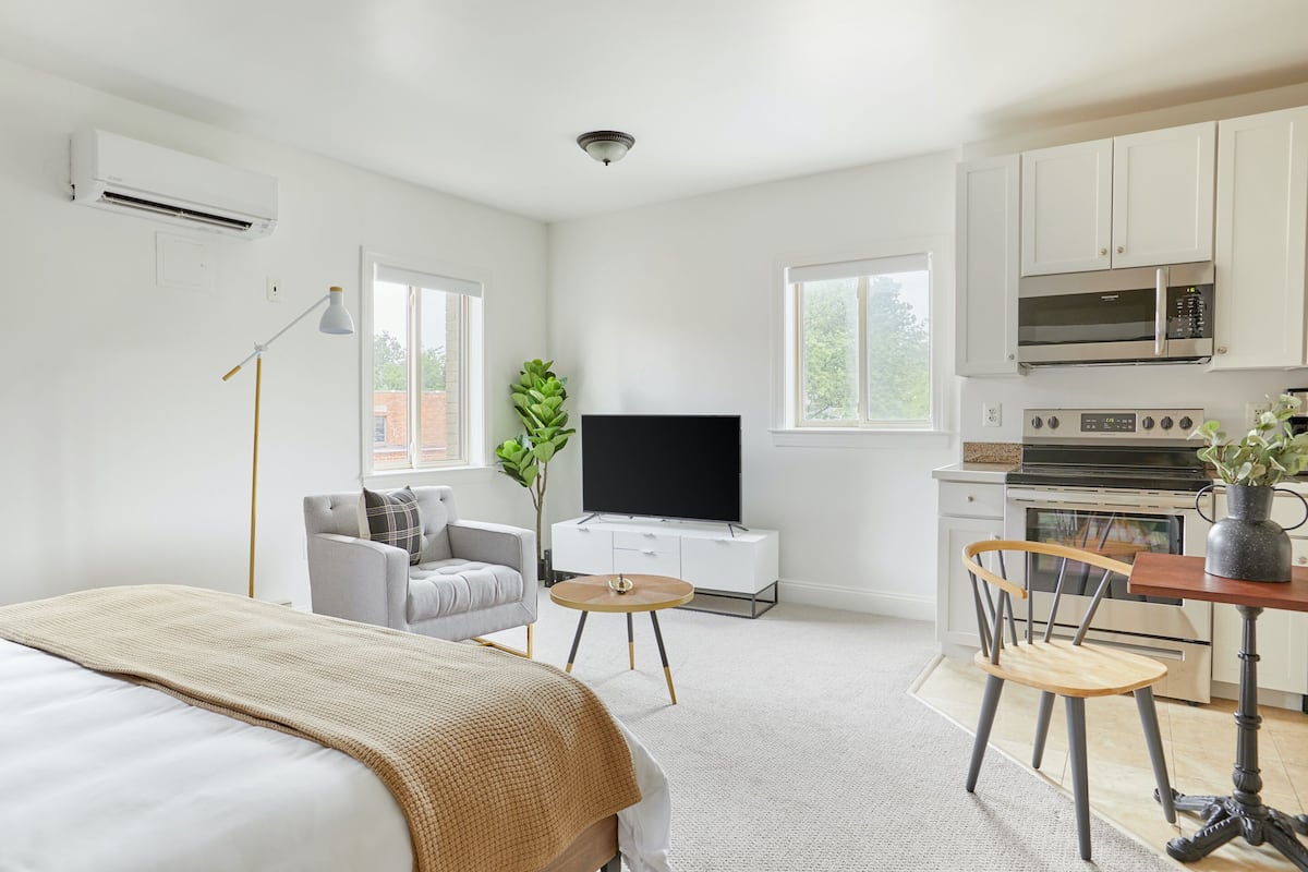 Individually decorated, individually furnished, iron/ironing board