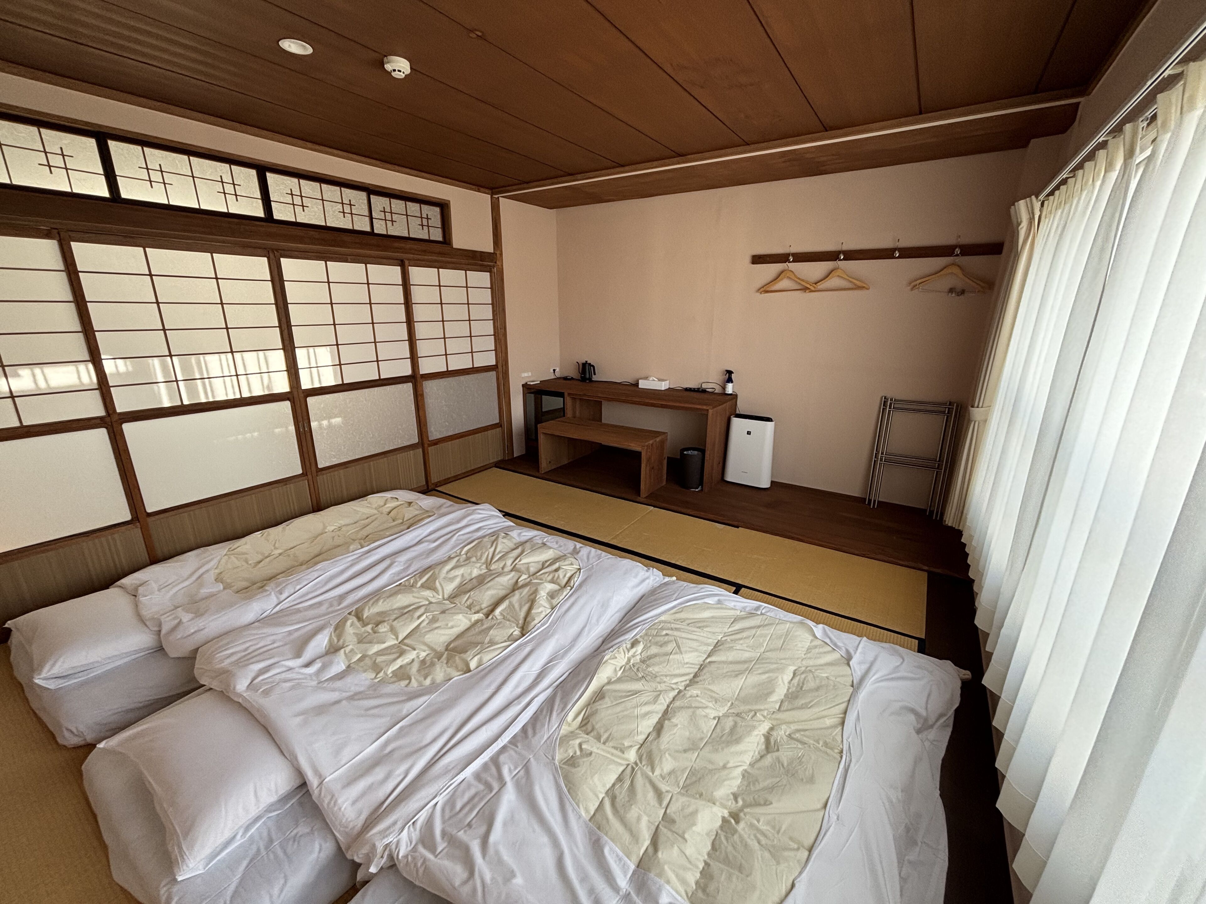 Japanese-style Triple Room, Non Smoking | Down duvets, desk, laptop workspace, free WiFi