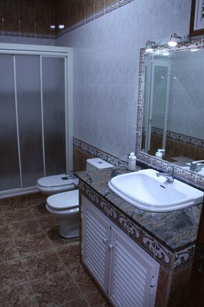 Articles de toilette (gratuits), séchoir à cheveux, bidet