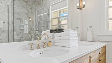 Hair dryer, towels