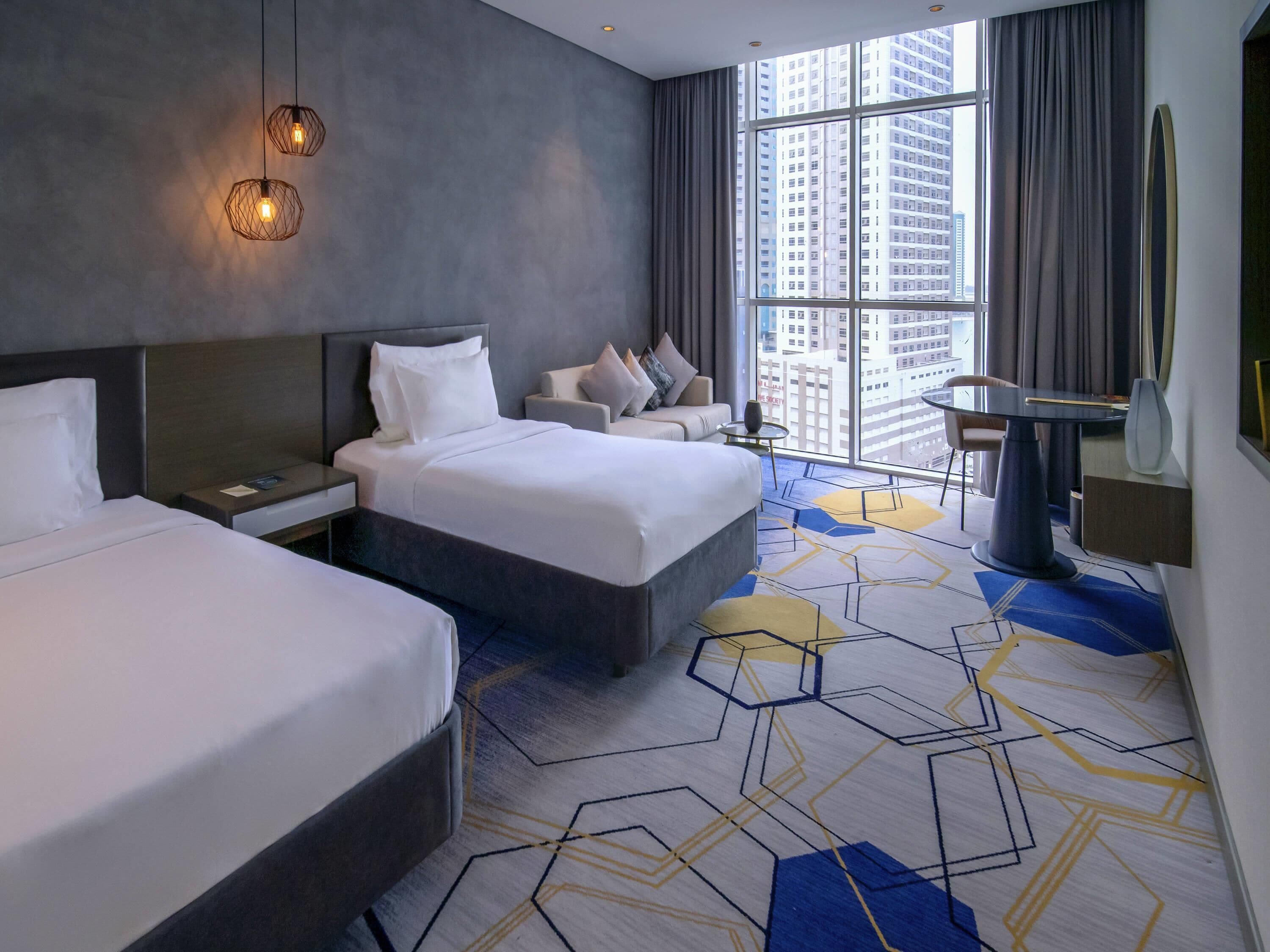 Superior Room, 2 Twin Beds, City View | Minibar, in-room safe, desk, laptop workspace