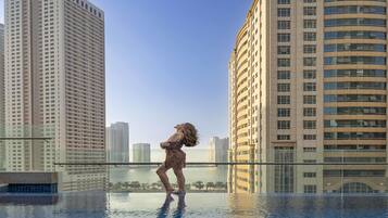 2 indoor pools, outdoor pool, sun loungers, lifeguards on site