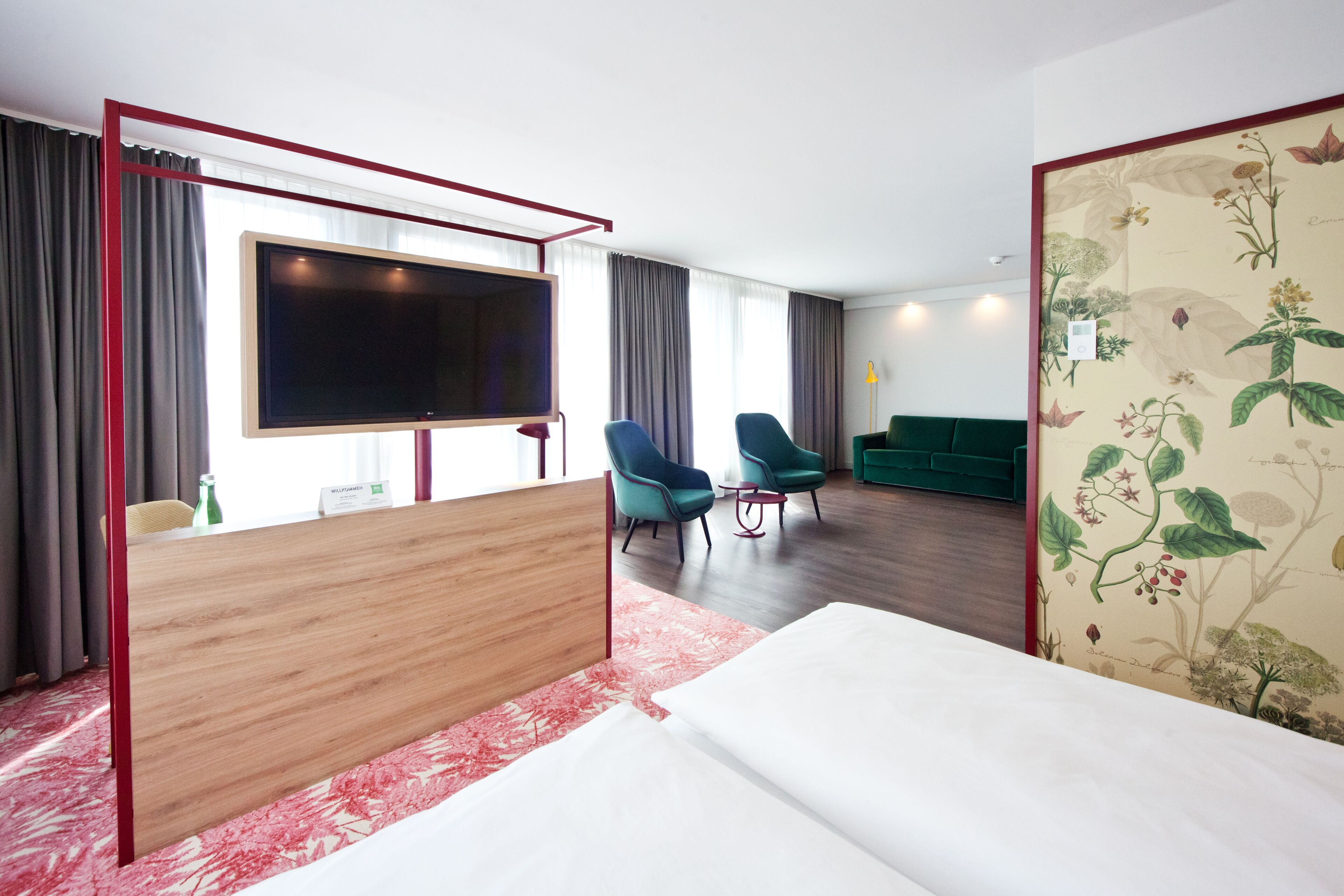 family room, 1 double bed with sofa bed | desk, laptop workspace, blackout curtains, free cots/infant beds