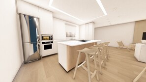 Kjøleskap, mikrobølgeovn, ovn og oppvaskmaskin