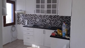 Villa, 2 habitaciones | Cocina privada | Cafetera o tetera, frigorífico, microondas y horno