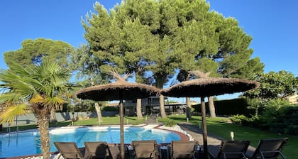 Villa de luxe avec piscine décorée en détail