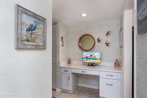 Work desk for your convenience but only if you must!  (chair available) - 7th-Floor Oceanfront Condo on Private Beach (Siesta Key)