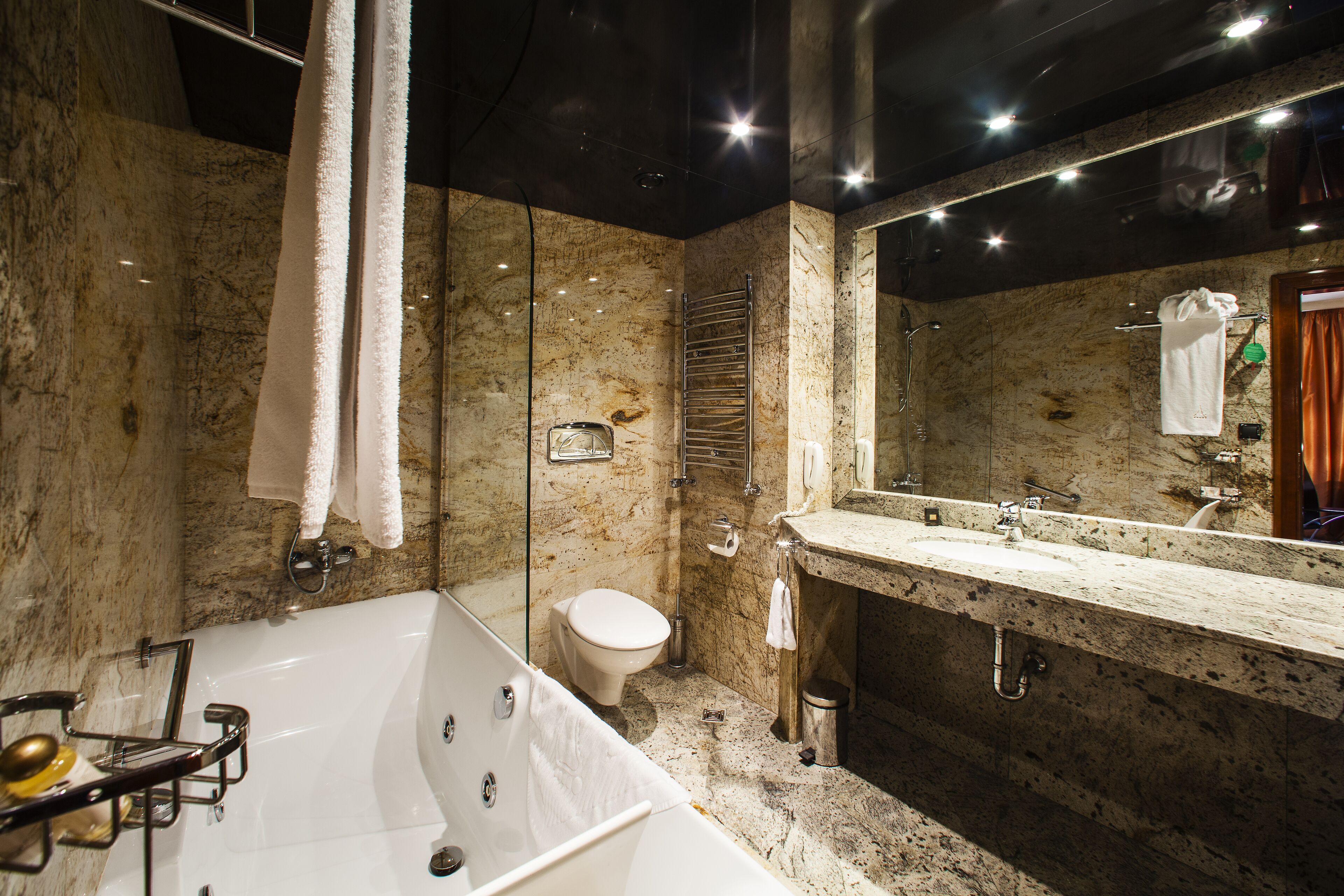 free toiletries, hair dryer, dressing gowns, slippers