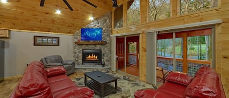 TV, fireplace, DVD player