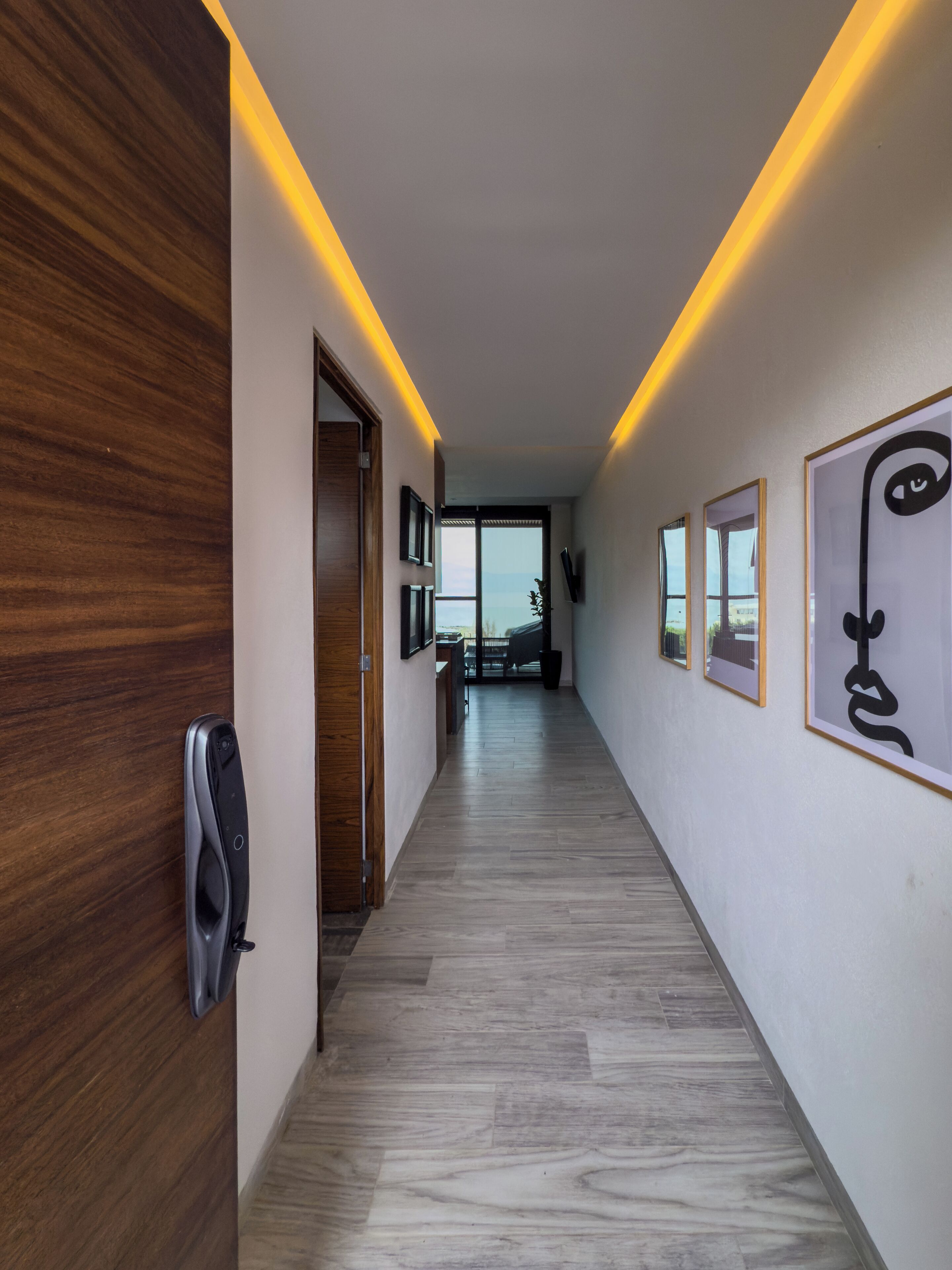 luxury studio suite | living area | 55-inch smart tv with digital channels, netflix, streaming services