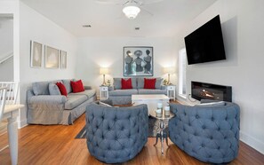 Smart TV y chimenea